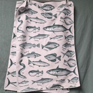 Set Of 2 Fish Print Tea Towel Dish Towels Kitchen Towels